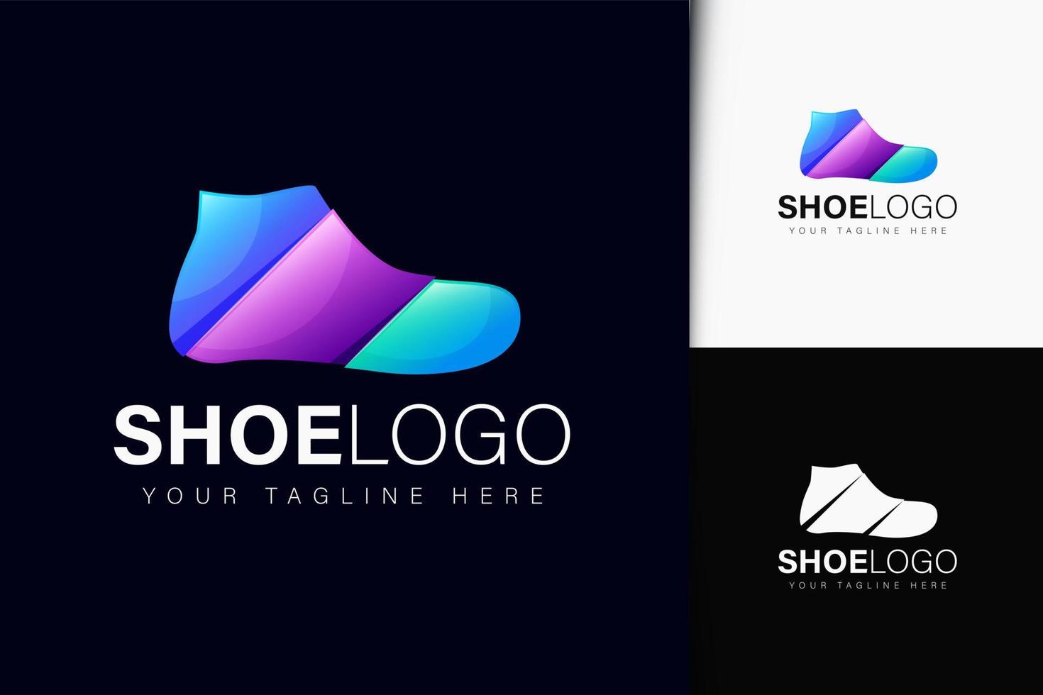 création de logo de chaussure avec dégradé vecteur