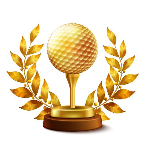 récompense de golf d&#39;or vecteur