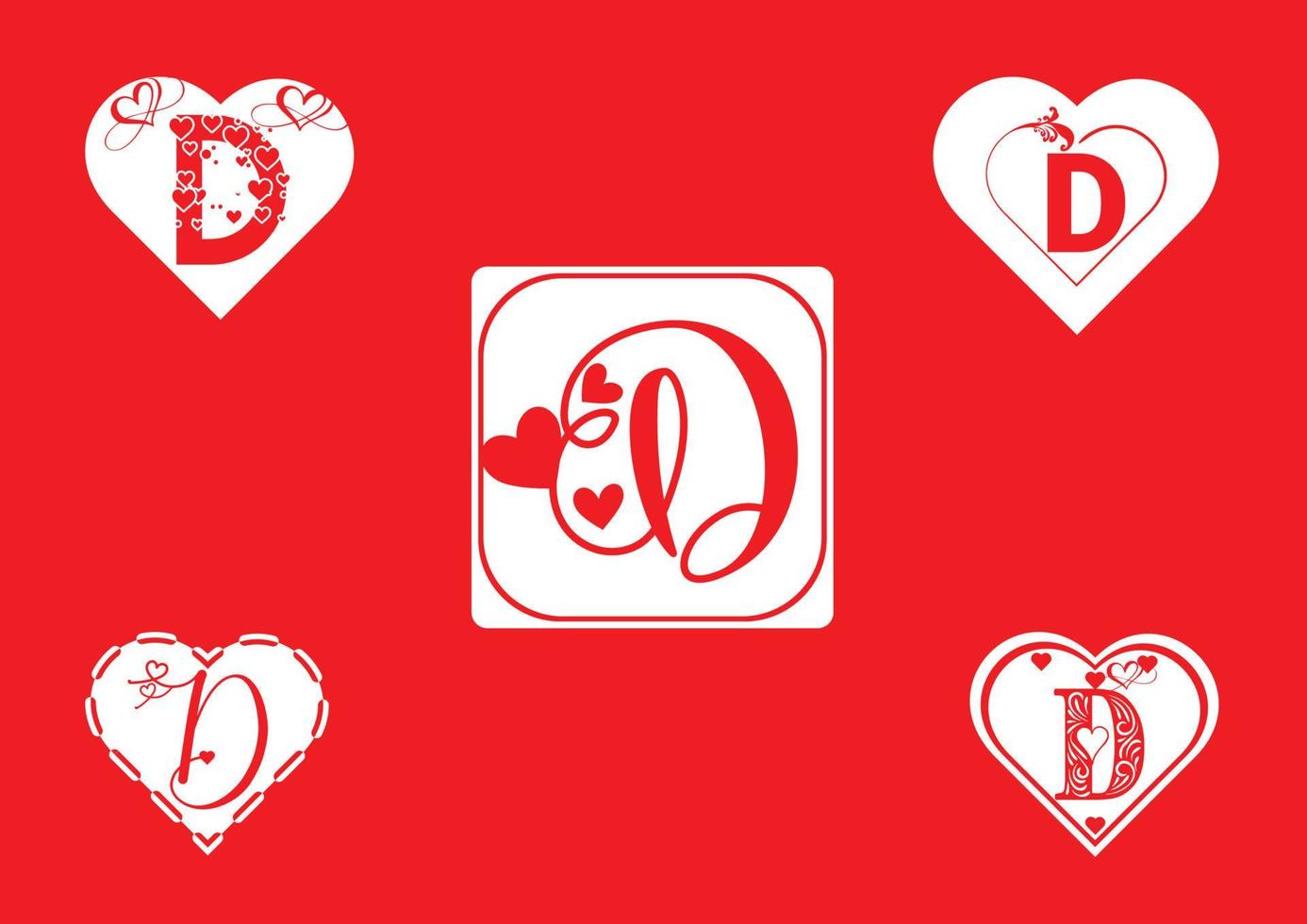 logo de lettre d avec l'icône d'amour, modèle de conception de jour de valentines vecteur