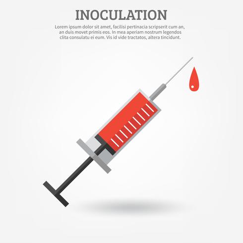 Affiche de seringue de vaccination vecteur