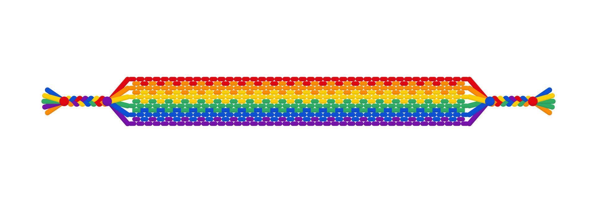 vecteur arc-en-ciel lgbt rayé hippie bracelet d'amitié de fils.