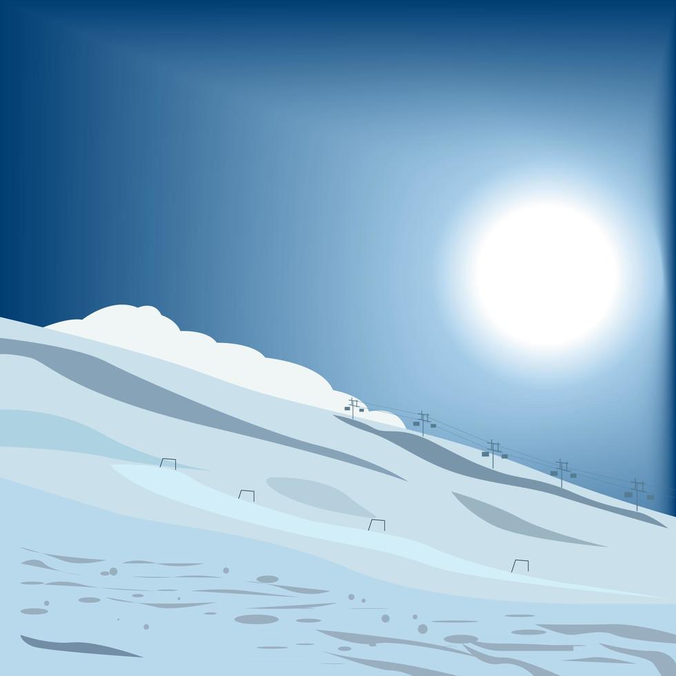piste de ski hiver et neige vecteur