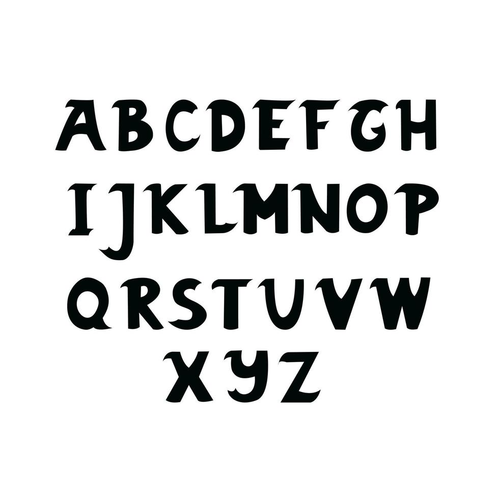l'alphabet latin noir sur fond blanc vecteur