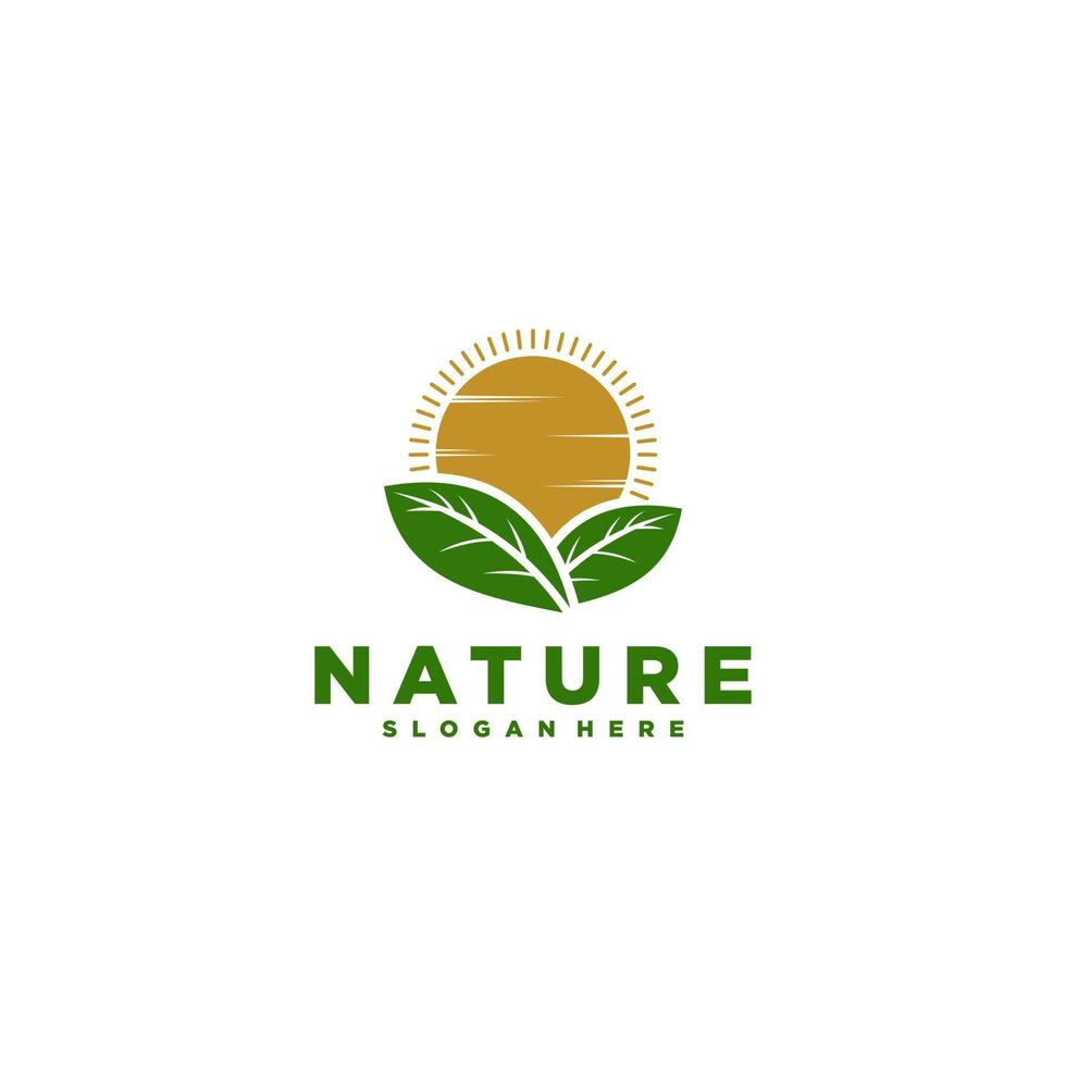 vecteur de modèle de logo naturel, icône sur fond blanc