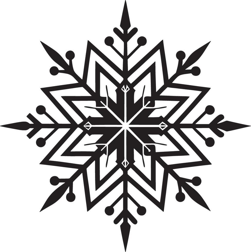 noir et blanc Noël flocon de neige illustration vecteur