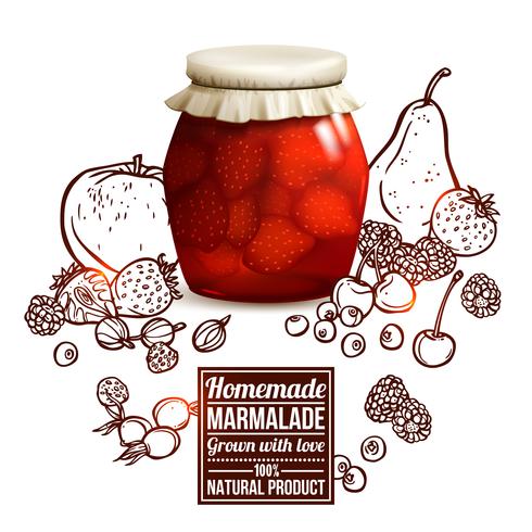 Concept de pot de marmelade vecteur