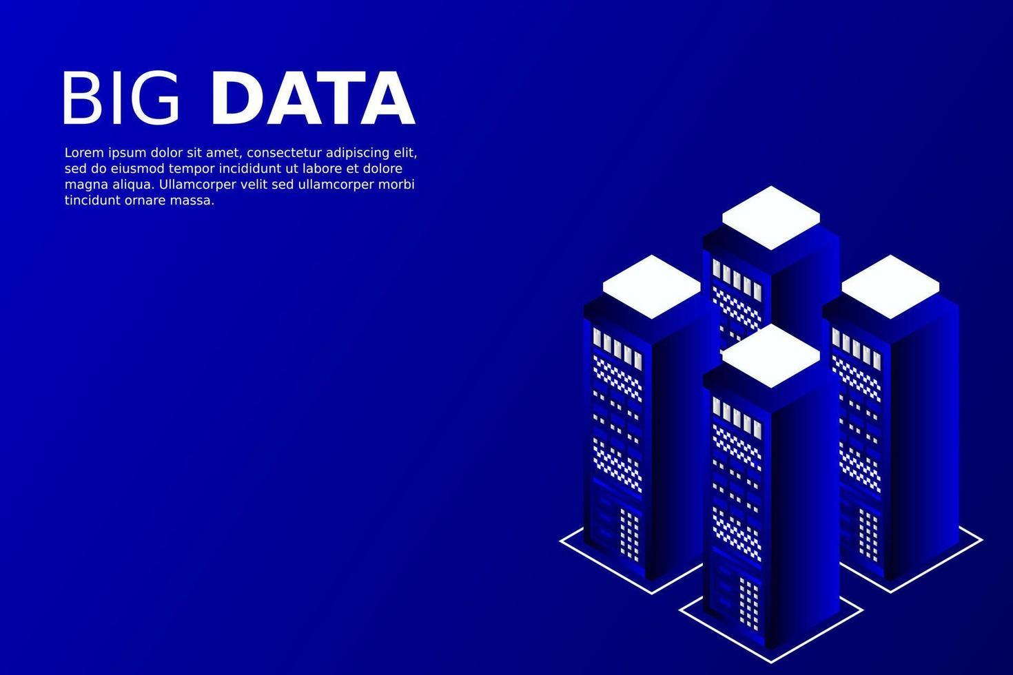 mainframe, serveur alimenté, concept de haute technologie, centre de données, stockage de données en nuage vecteur