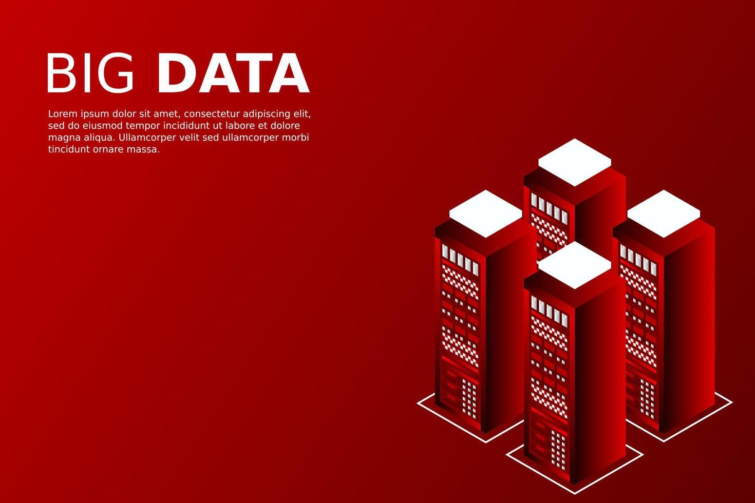 mainframe, serveur alimenté, concept de haute technologie, centre de données, stockage de données en nuage vecteur