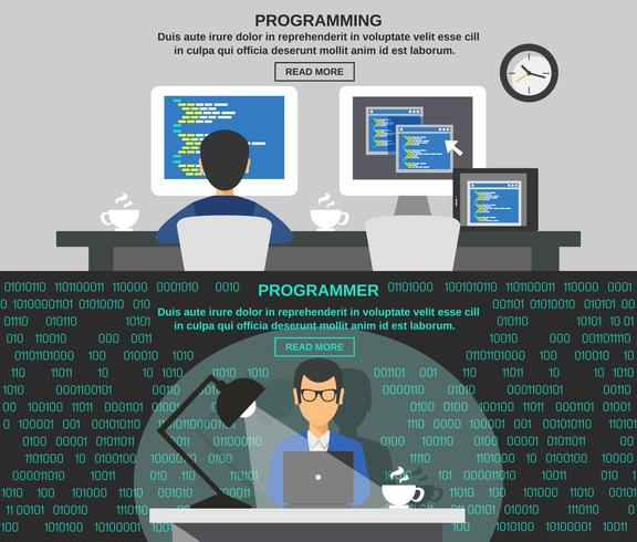 Bannière de programmeur vecteur