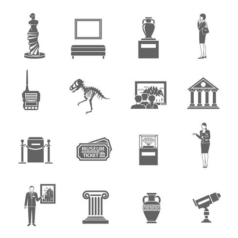 Musée Icons Set vecteur