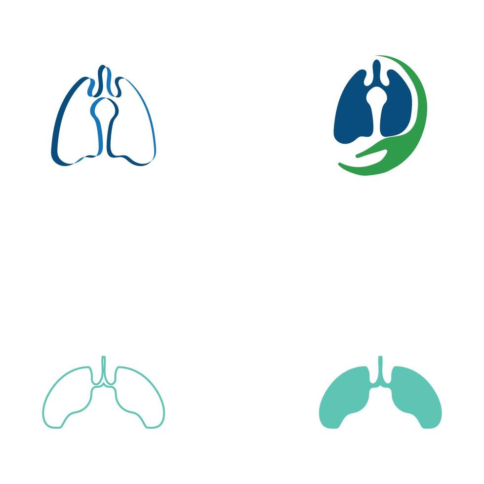 organe poumons logo illustration modèle de conception vecteur