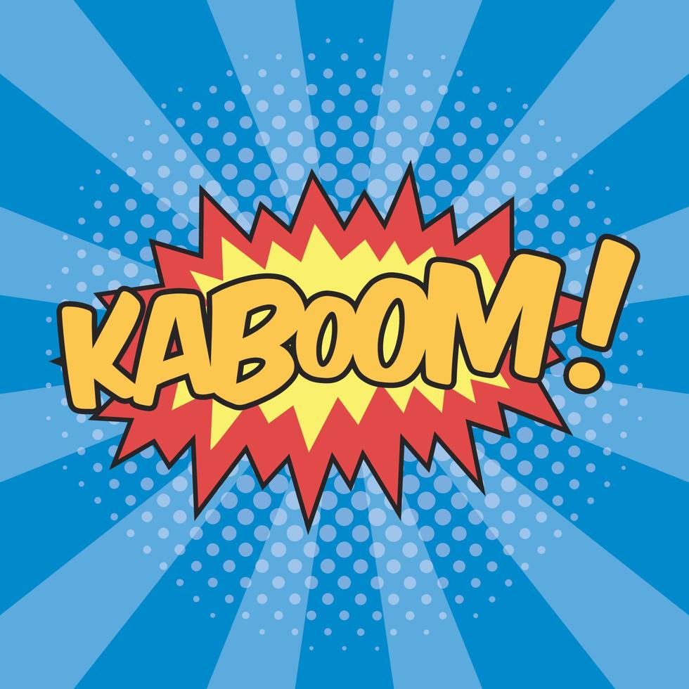 effet sonore de libellé kaboom pour bulle de dialogue comique vecteur