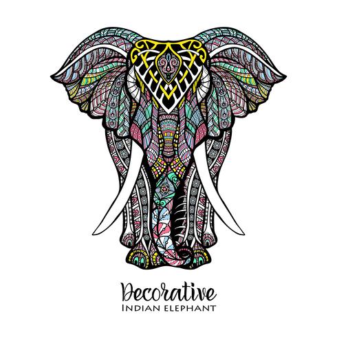 Illustration couleur éléphant vecteur