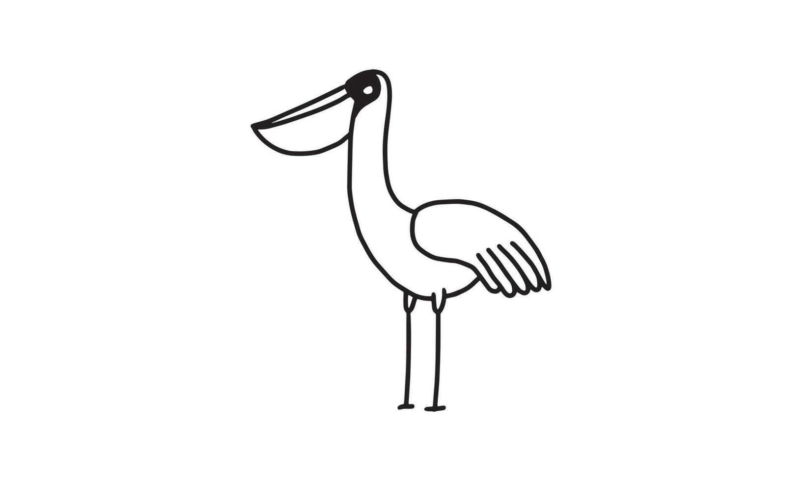 un mignon petit oiseau. animaux de compagnie animaux cartoon collection de personnages à colorier pour les enfants. illustration de dessin animal drôle facile pour la créativité des enfants. guide de dessin en dessin vectoriel. vecteur