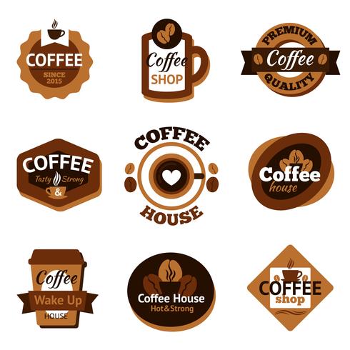 Jeu d&#39;étiquettes de café vecteur