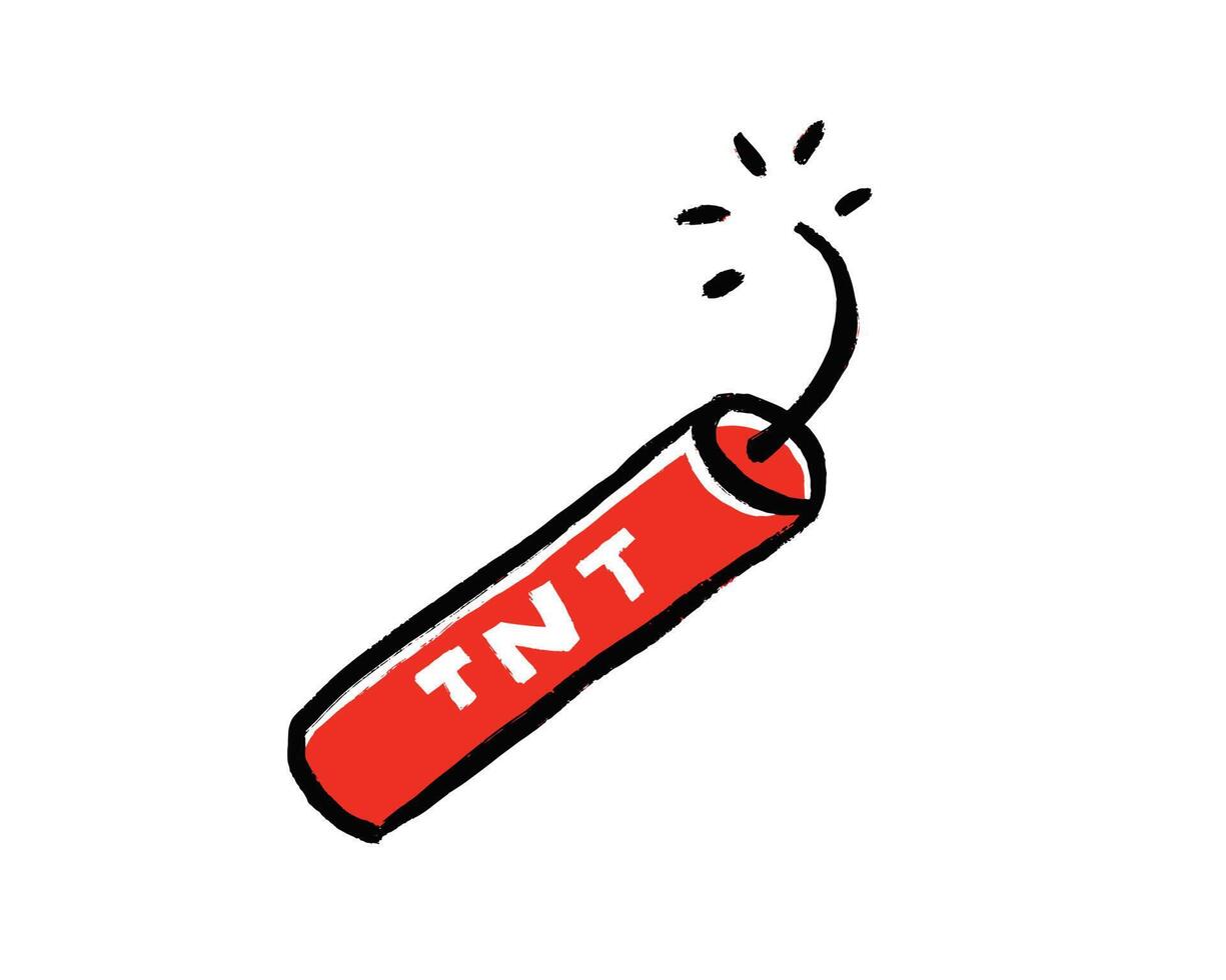 une collection d'illustrations d'objets explosifs. le tnt est en rouge avec une mèche enflammée. un graphique vectoriel pour un design créatif.