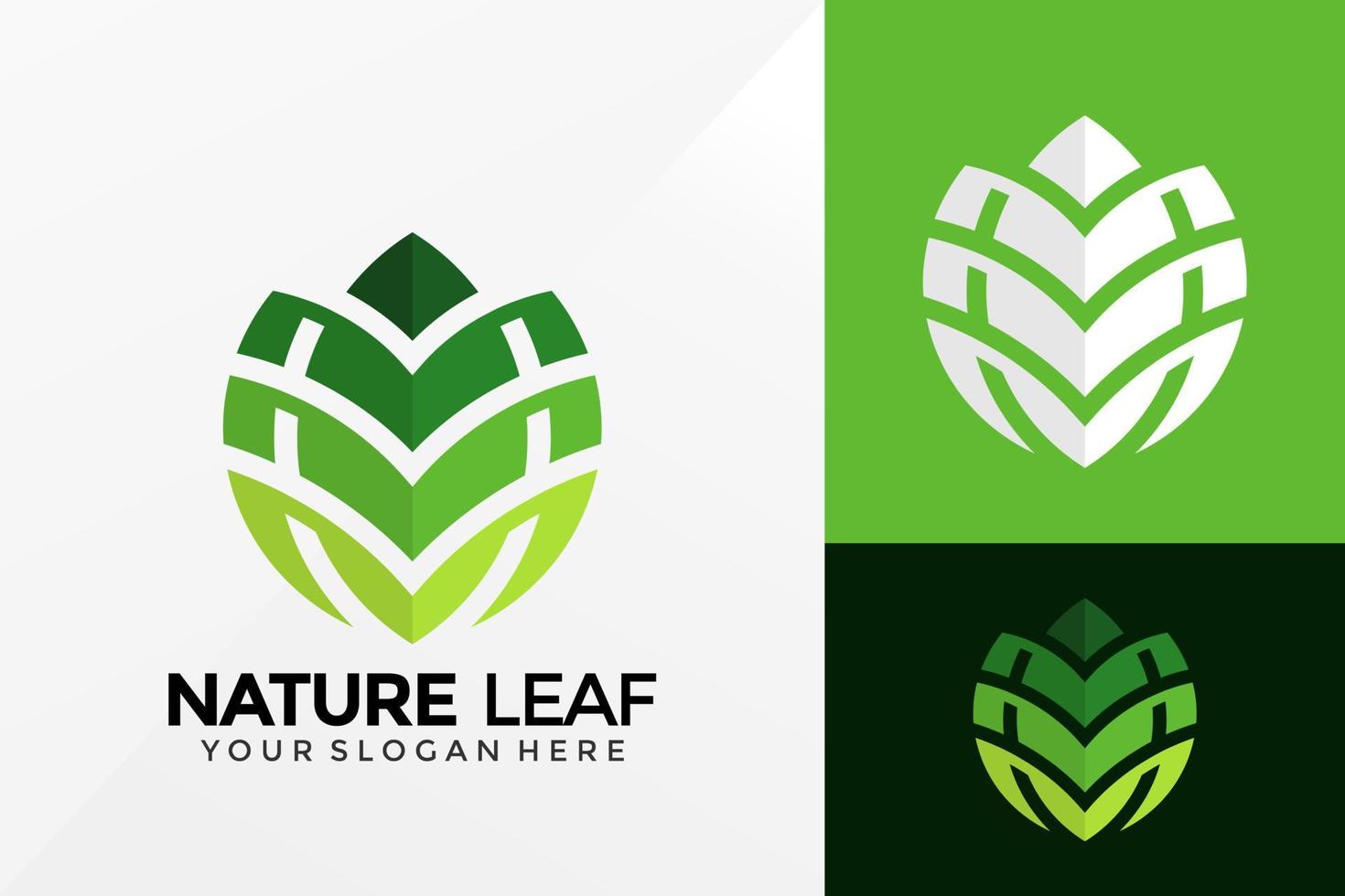 conception de vecteur de logo de feuille de nature. emblème d'identité de marque, concept de conception, logos, élément de logotype pour le modèle.