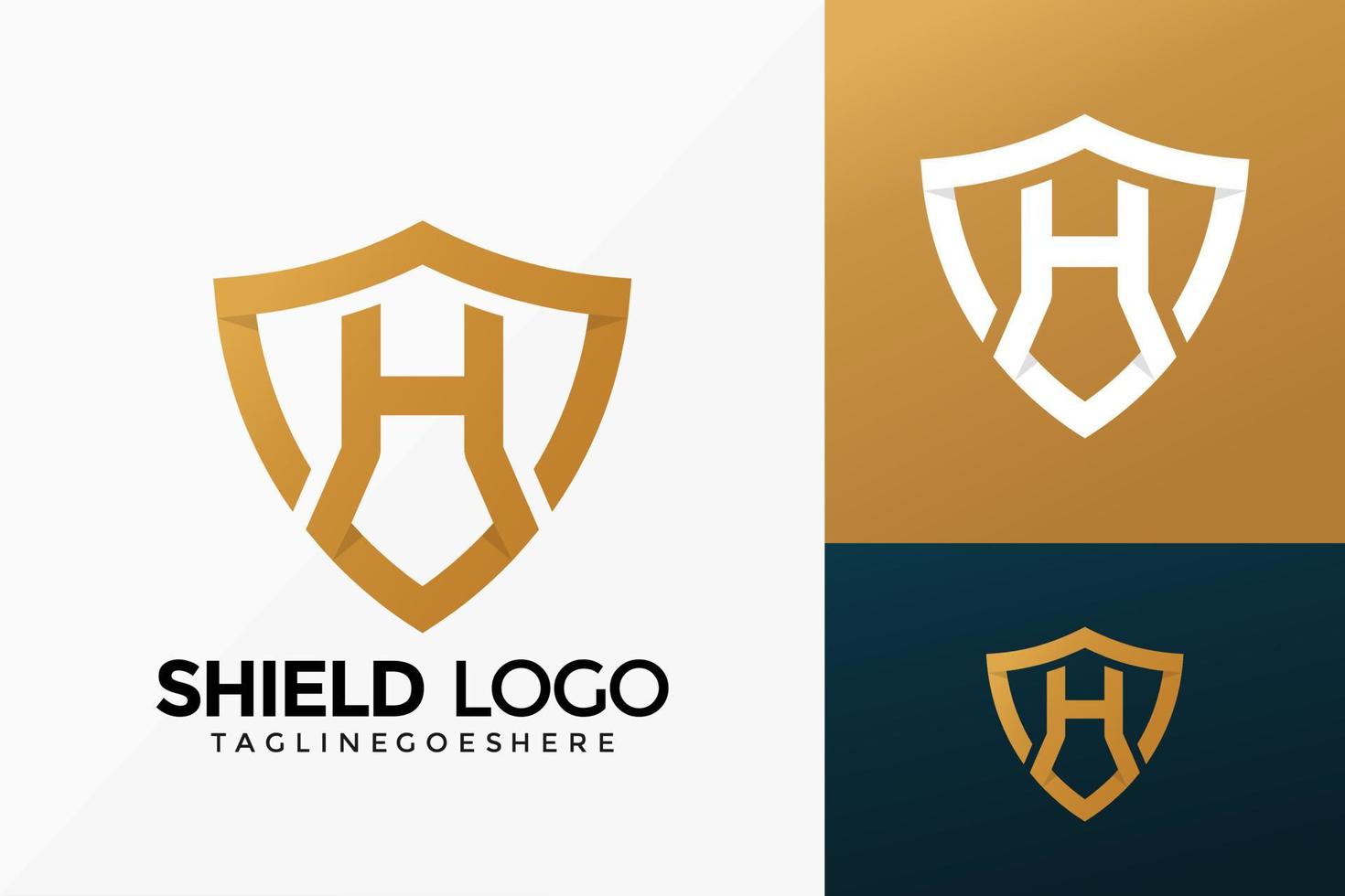 conception de vecteur de logo de sécurité premium h shield. emblème abstrait, concept de conception, logos, élément de logotype pour le modèle.