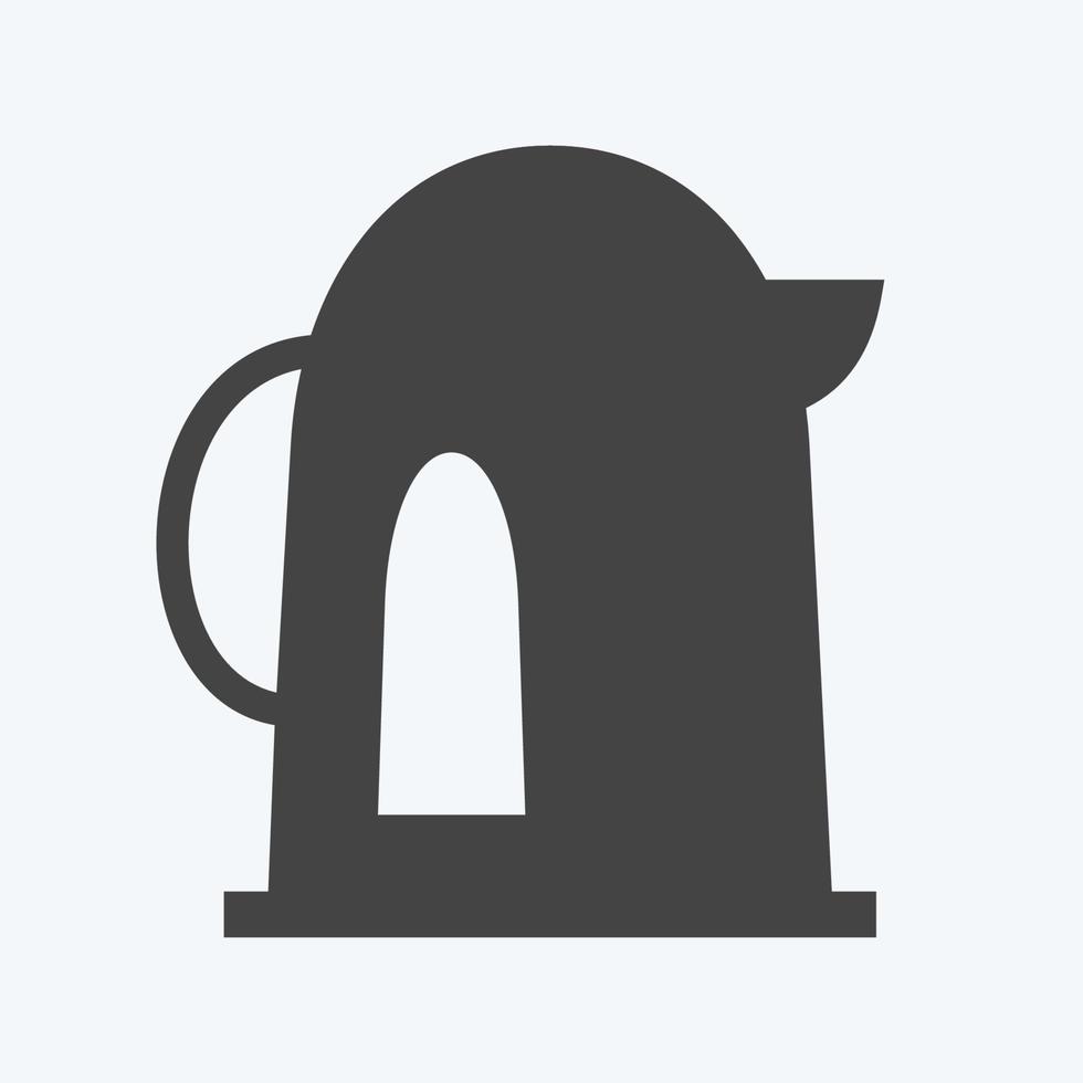bouilloire icône - style glyphe - illustration simple, trait modifiable vecteur