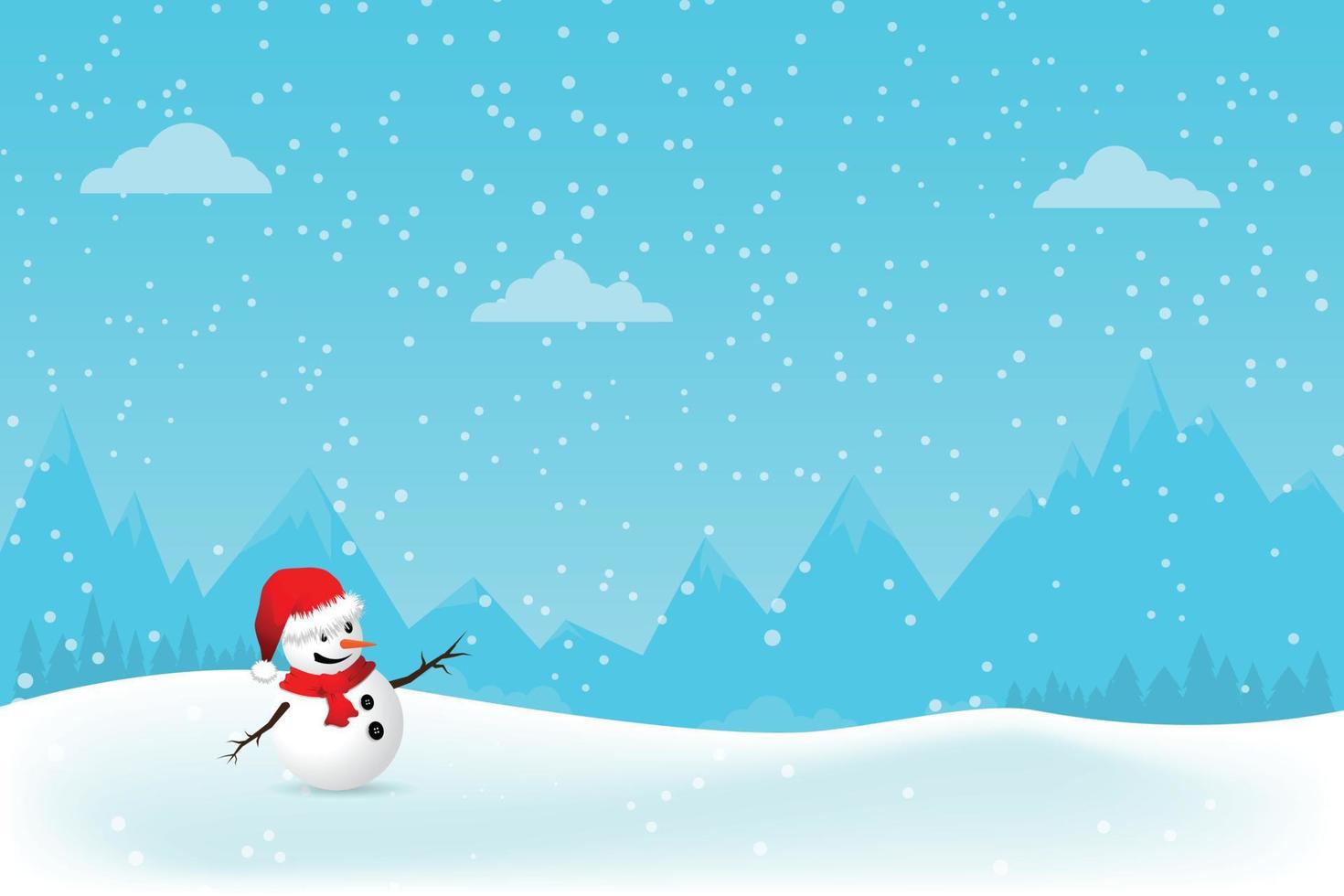 carte de voeux de Noël avec bonhomme de neige.-illustration vectorielle. vecteur