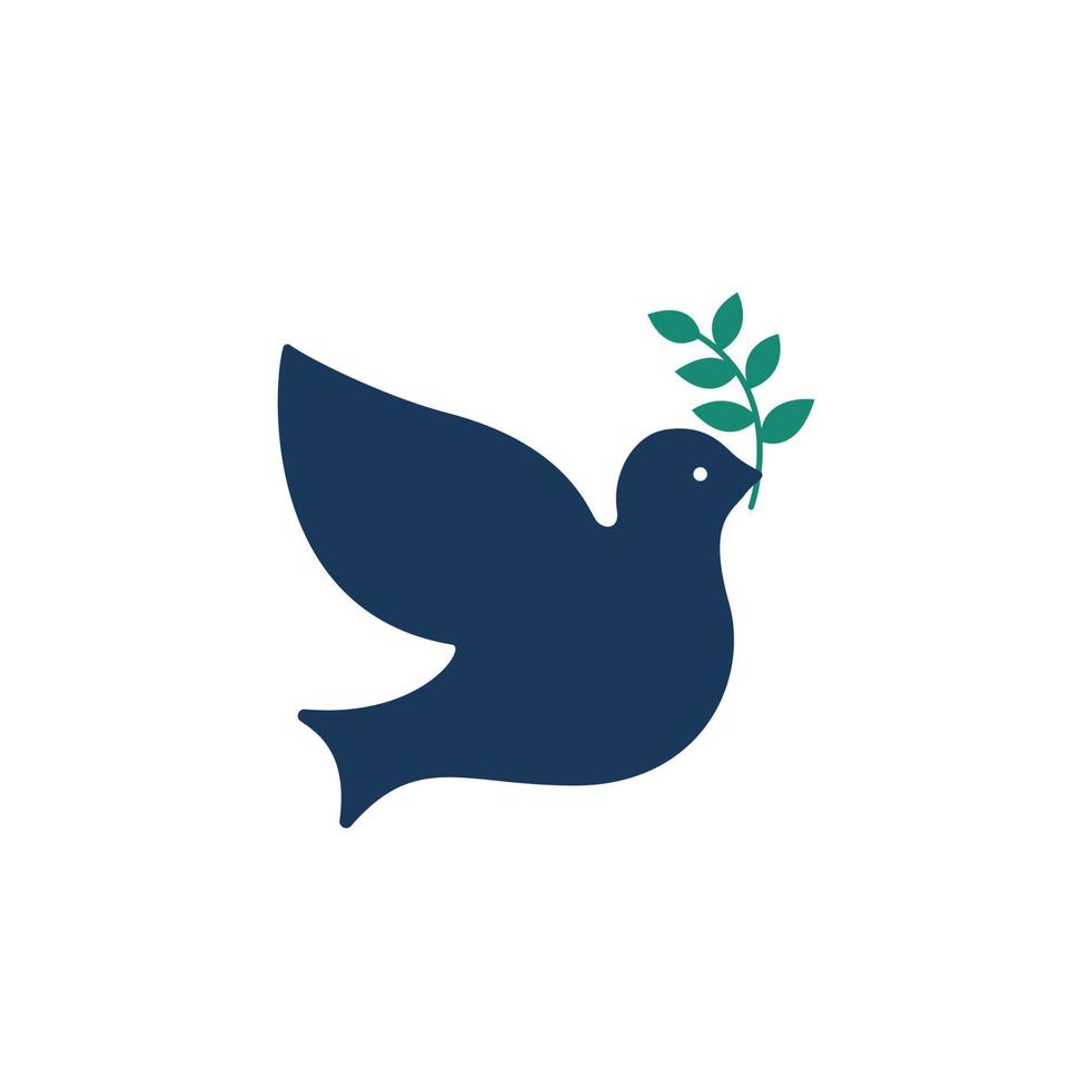 volant libre colombe symbole paix. Pigeon de religion de Noël avec branche d'olivier. illustration vectorielle vecteur