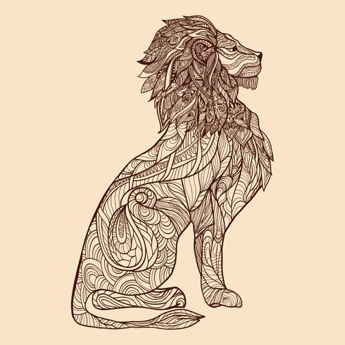 Illustration de croquis de lion vecteur
