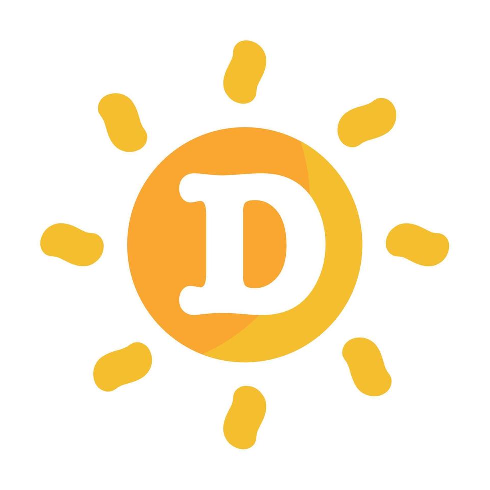 Ensemble de collection de logos d'icônes de vitamine d soleil, cholécalciférol corporel. goutte d'or goutte complexe de vitamines. médical pour l'illustration vectorielle de santé vecteur