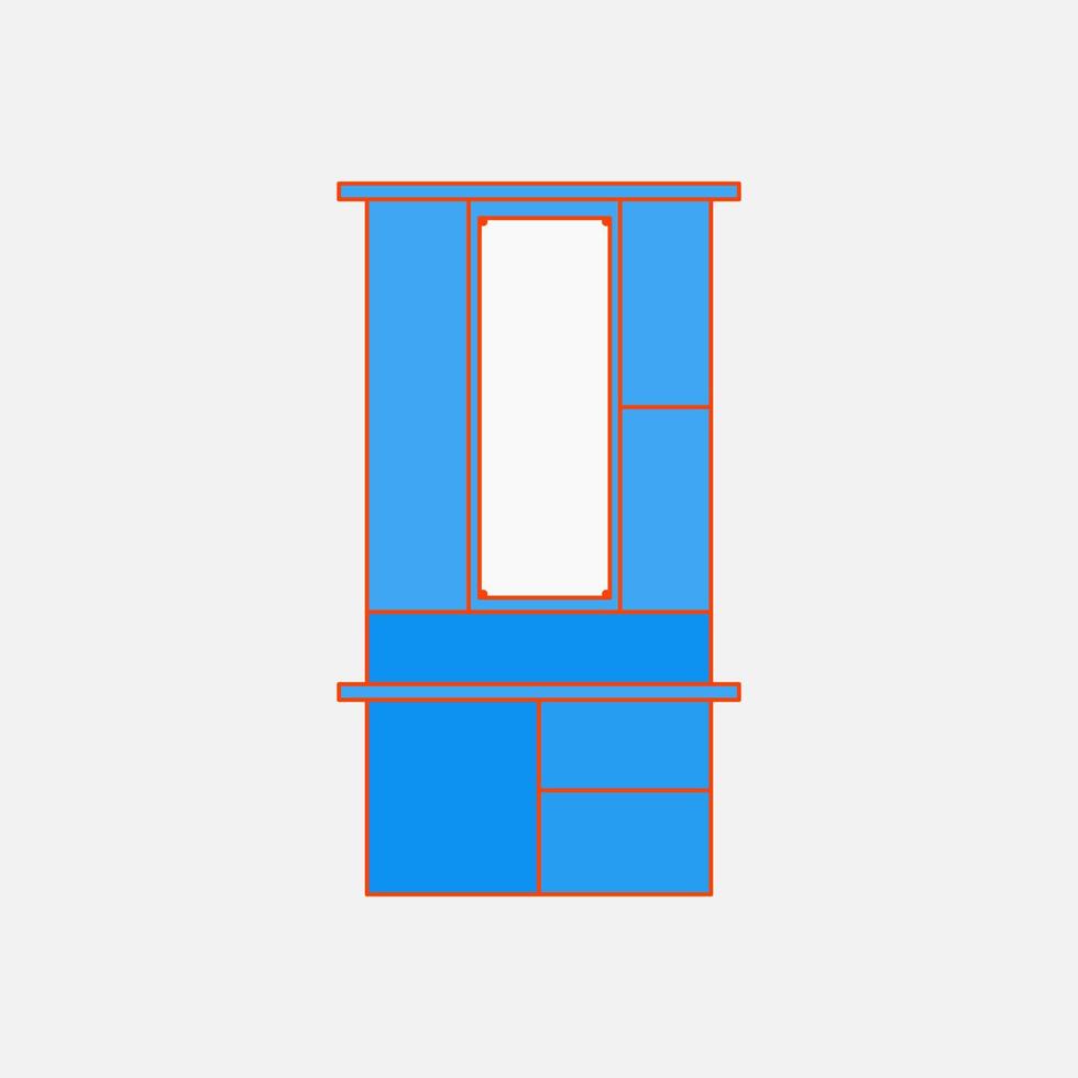 illustration vectorielle d'une armoire cosmétique minimaliste. armoire d'illustration plate. vecteur