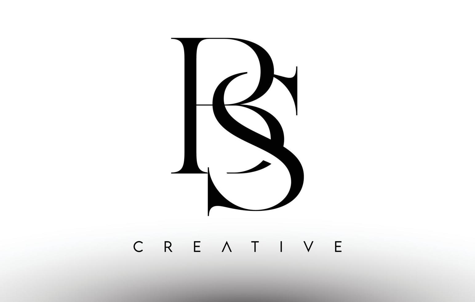 logo de lettre moderne serif minimaliste bs en noir et blanc. sb creative serif logo design icône vecteur