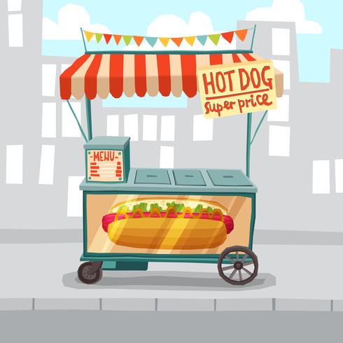 magasin de rue hot dog vecteur