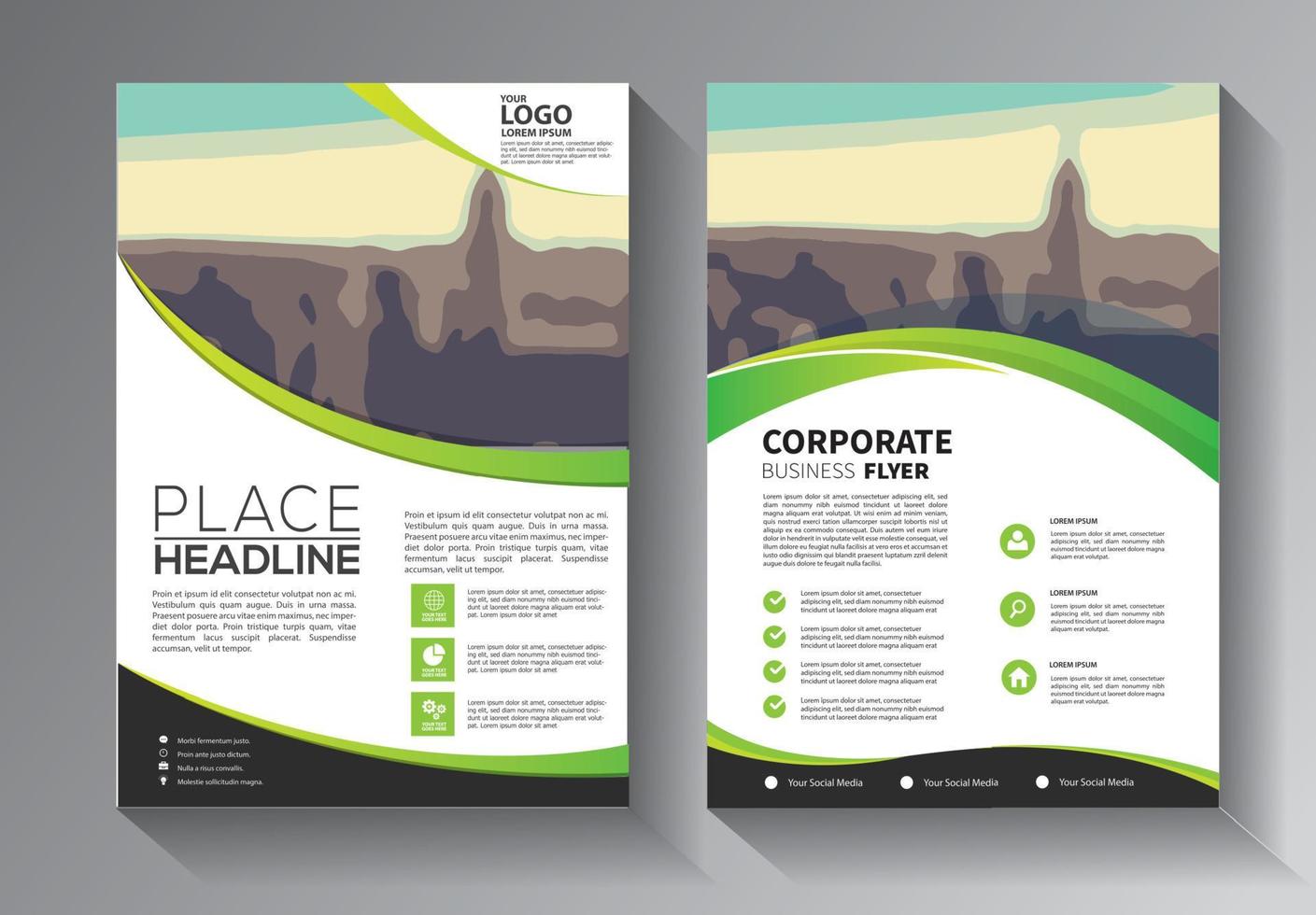 modèle de flyer pour rapport annuel et brochure avec idée moderne vecteur