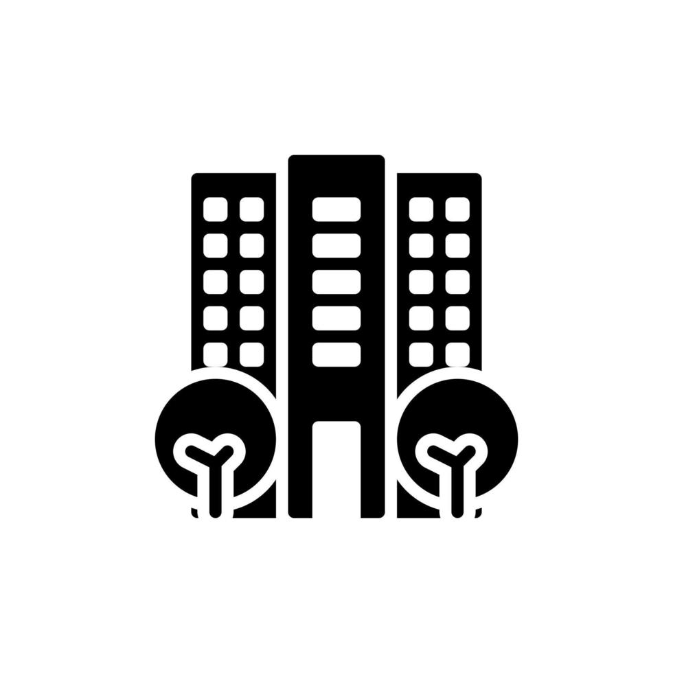 construction d'une maison d'appartement dans une icône de style solide. illustration vectorielle pour la conception graphique, site Web, interface utilisateur vecteur