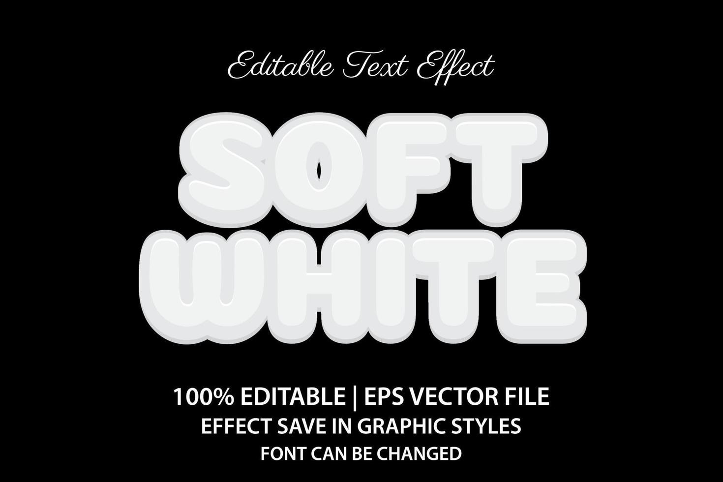 effet de texte modifiable en 3d blanc doux vecteur