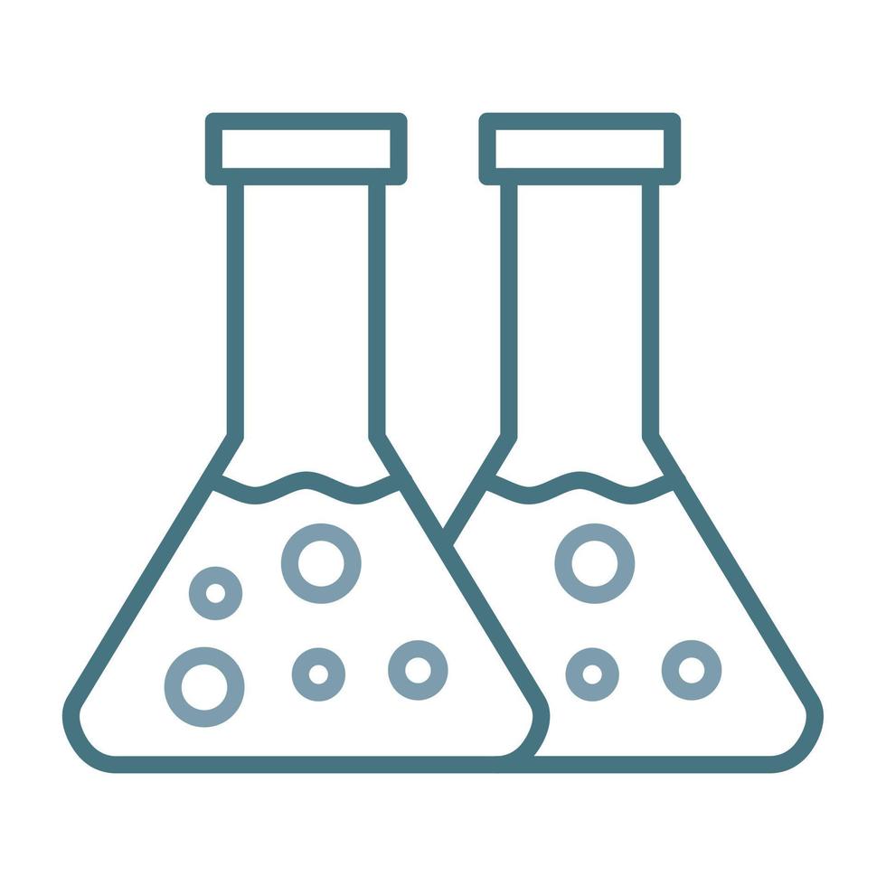 icône de deux couleurs de ligne de flacons vecteur