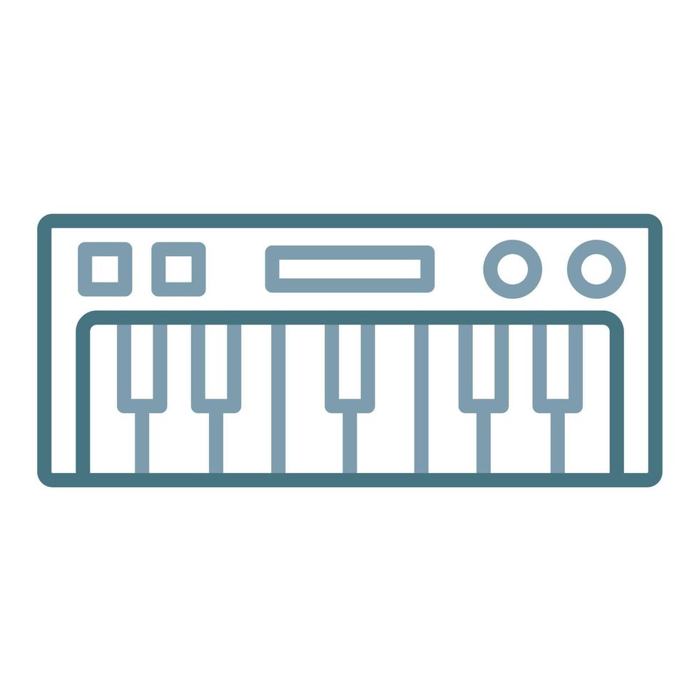 icône de deux couleurs de ligne de clavier de piano vecteur