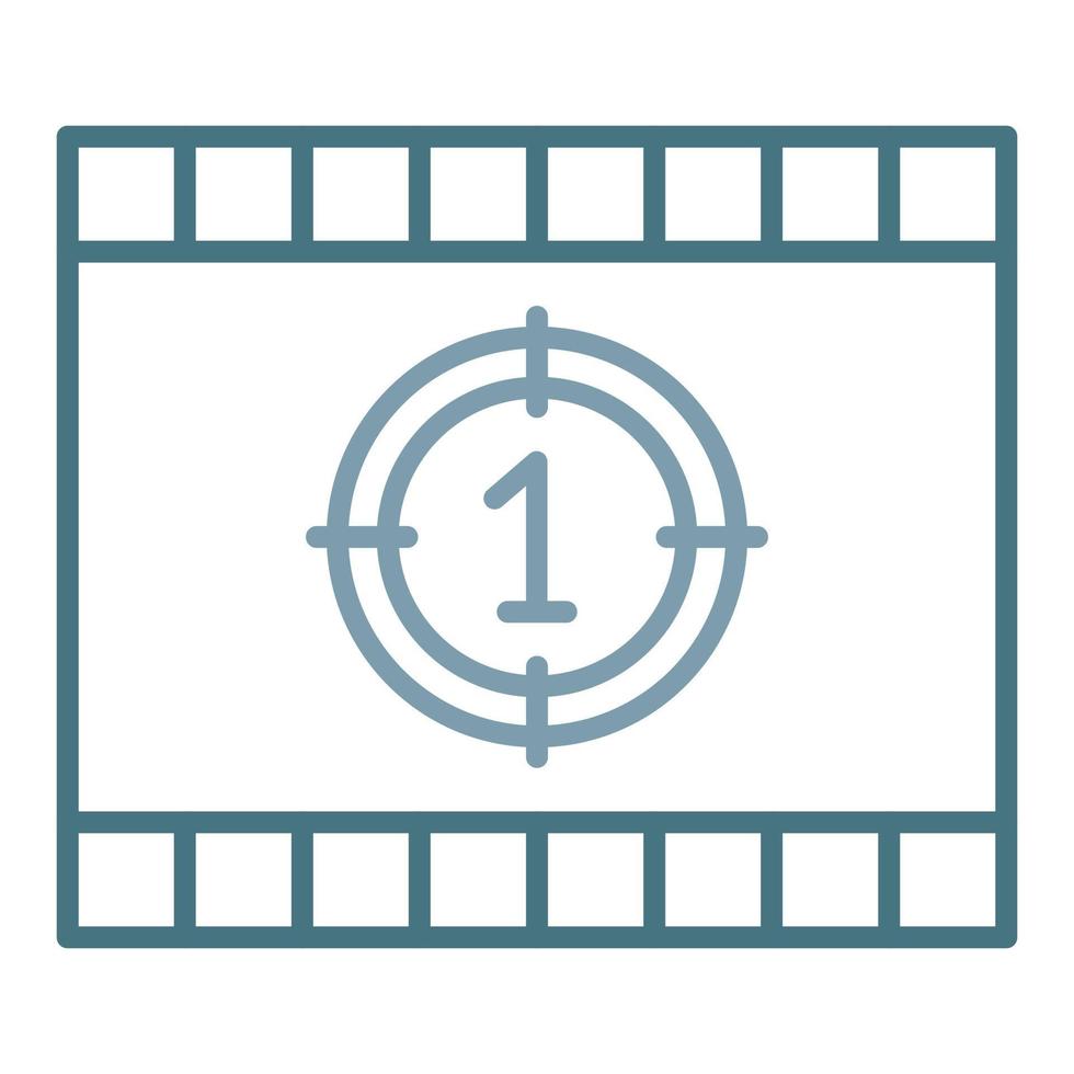 icône de deux couleurs de ligne de compte à rebours de cinéma vecteur