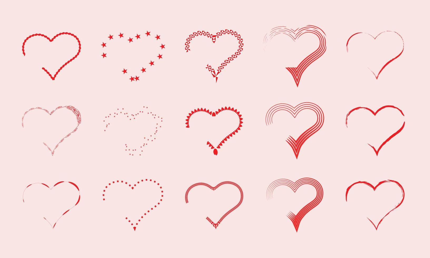 conception de clip art rouge et rose de la saint valentin première partie vecteur