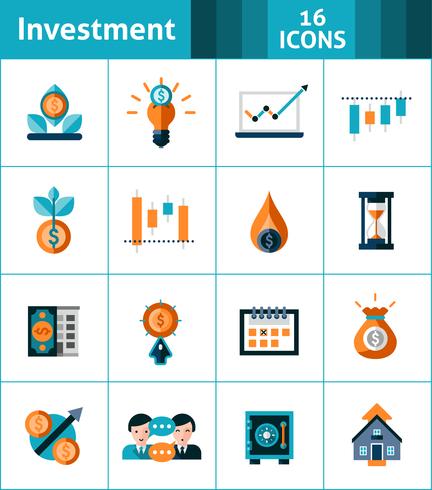 Set d&#39;icônes d&#39;investissement vecteur