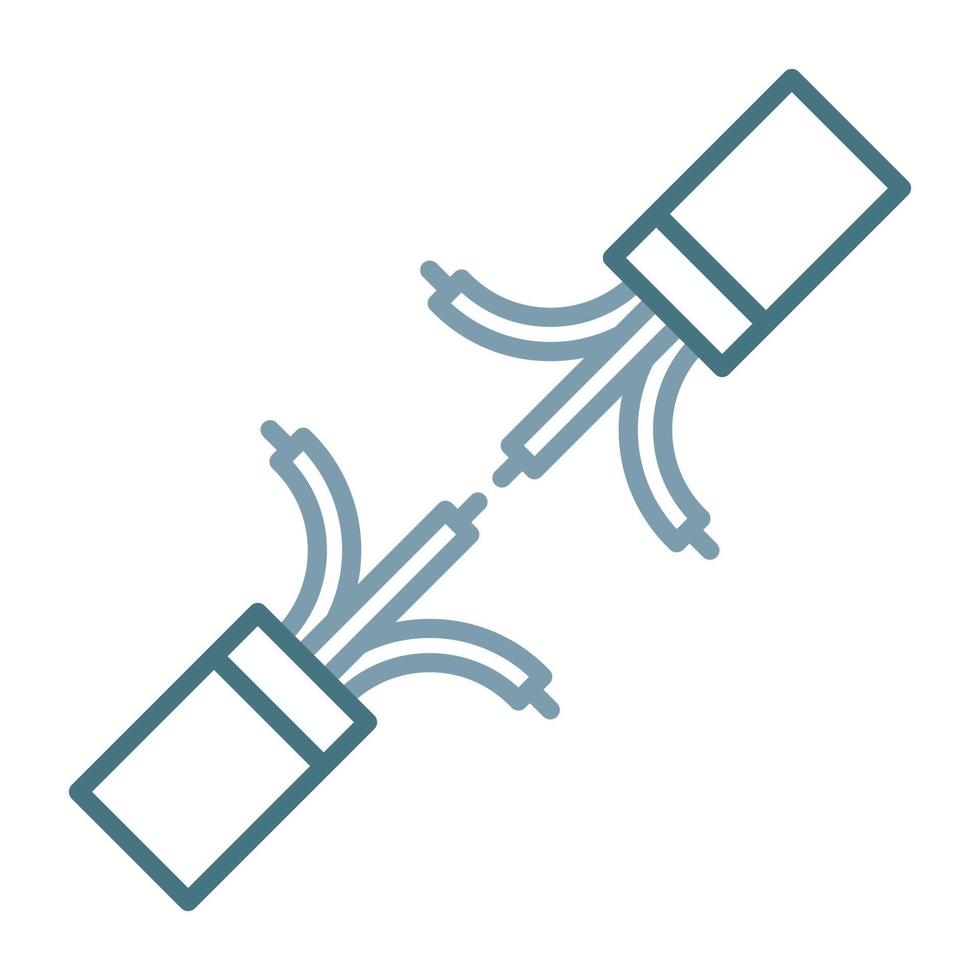 icône de deux couleurs de ligne de fils de connexion vecteur