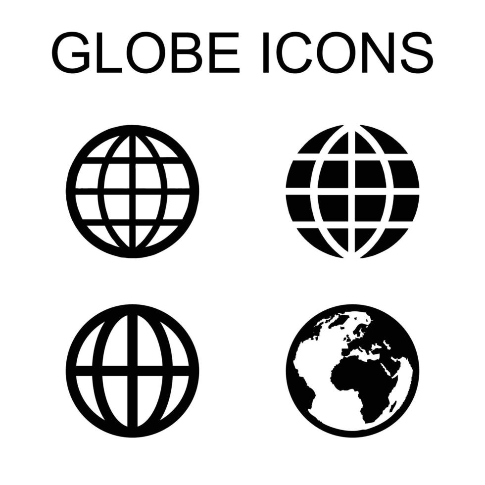 icônes globe, web et monde vecteur