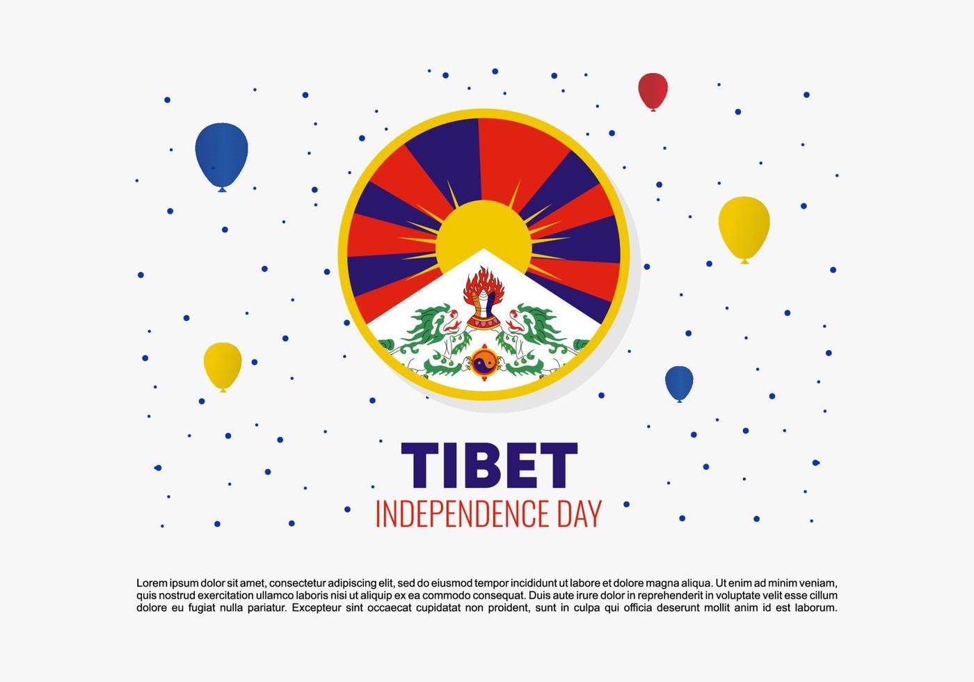 fond de la fête de l'indépendance du tibet le 13 février. vecteur