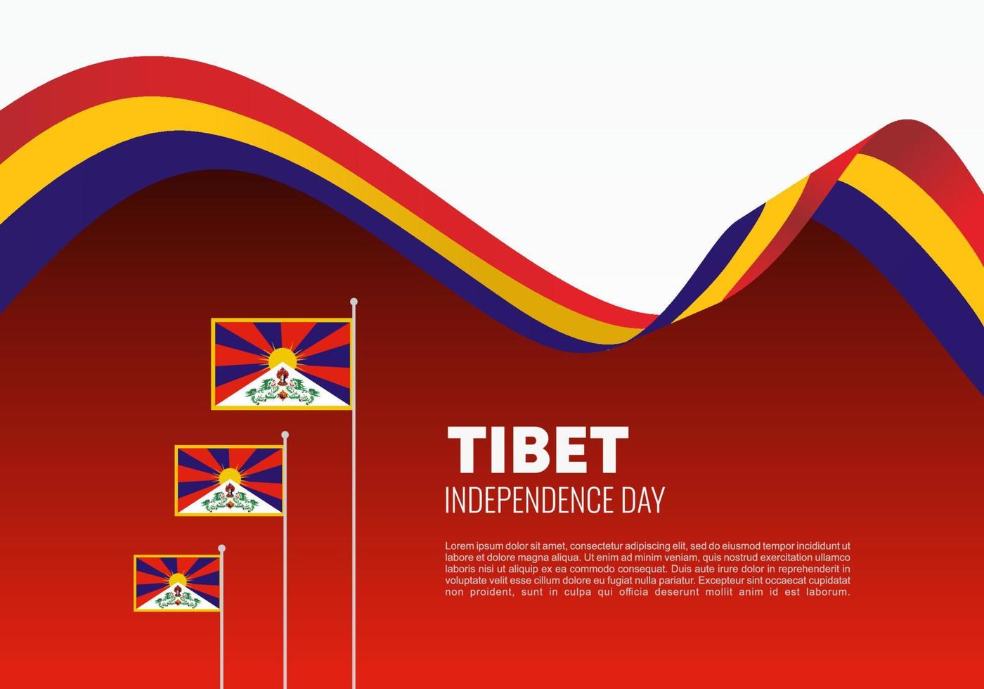 fond de la fête de l'indépendance du tibet le 13 février. vecteur