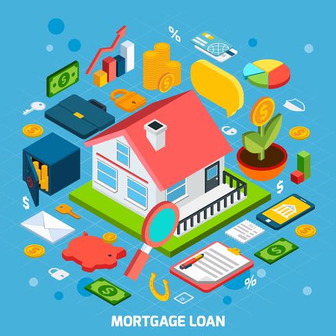 Concept de prêt hypothécaire vecteur