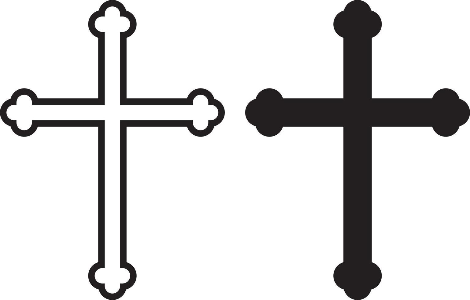 croix de religion en noir et blanc vecteur