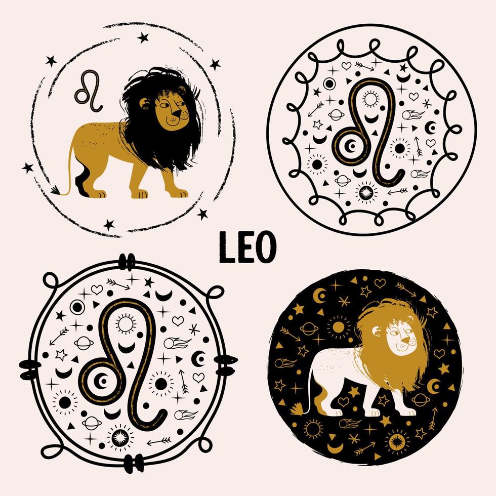 signe du zodiaque lion. constellation du lion. illustration vectorielle dans un style plat. vecteur