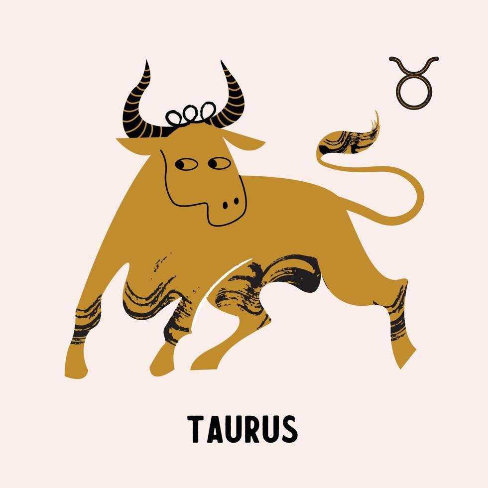 le taureau est un signe du zodiaque. horoscope et astrologie. illustration vectorielle dans un style plat. vecteur