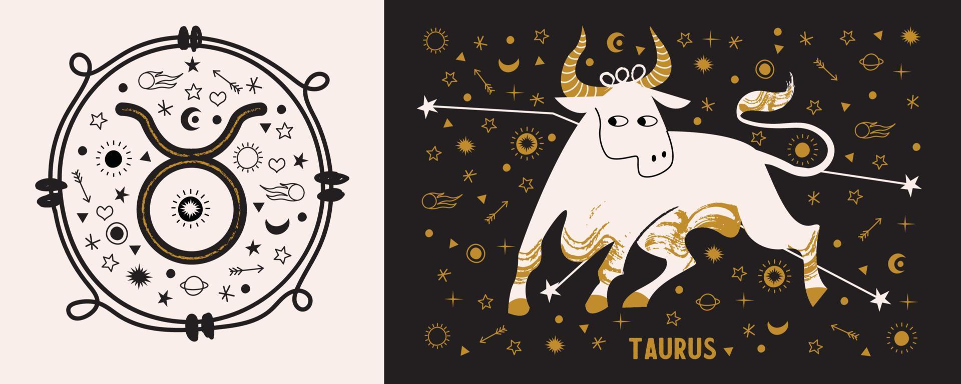 le taureau est un signe du zodiaque. horoscope et astrologie. illustration vectorielle dans un style plat. vecteur