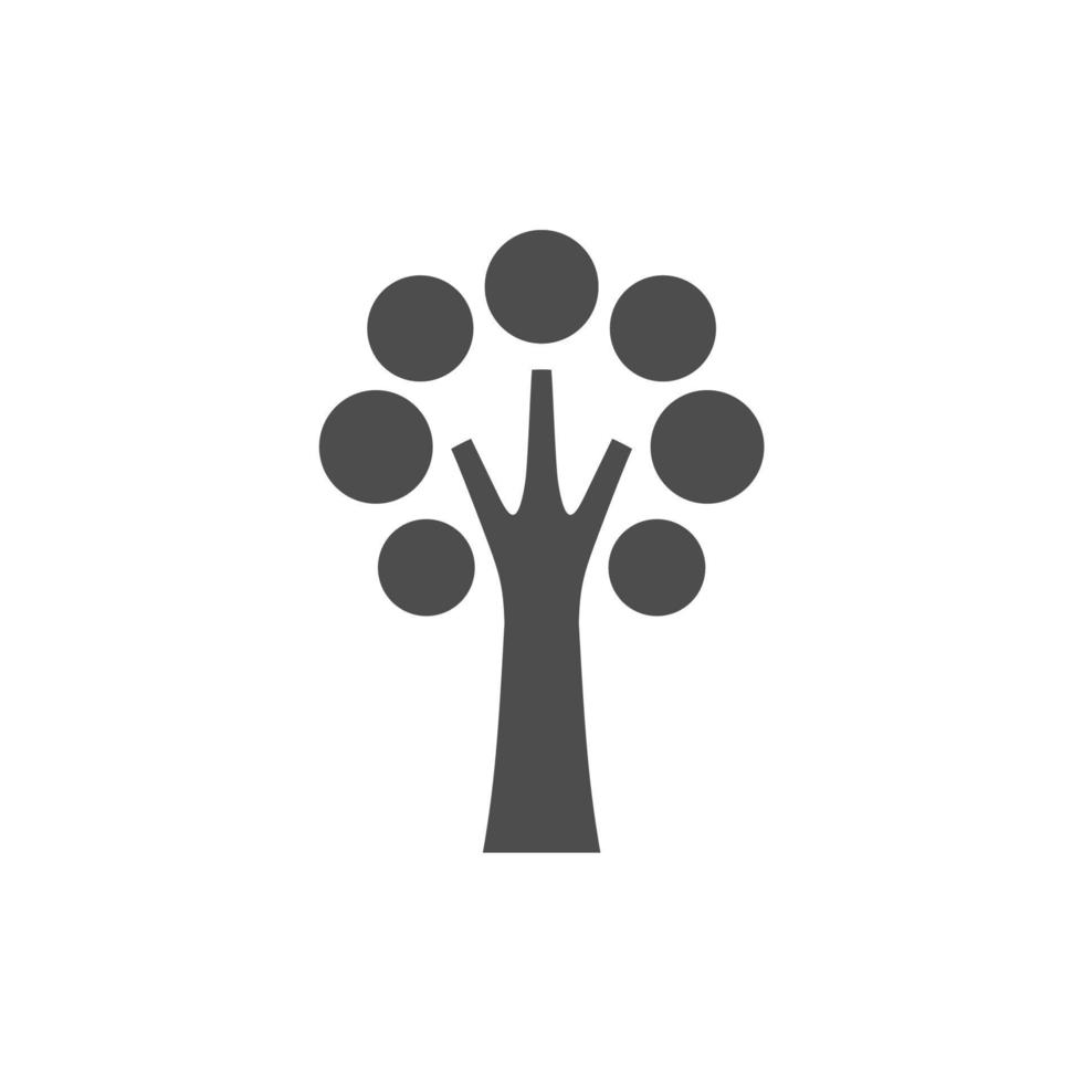 icône d'arbre simple sur fond blanc vecteur