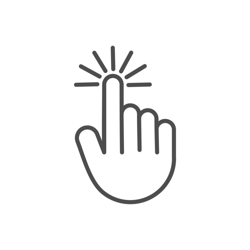icône simple cliquez avec la forme de la main vecteur