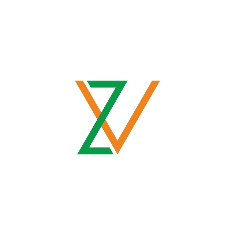 lettre zv lien simple ligne colorée logo géométrique vecteur